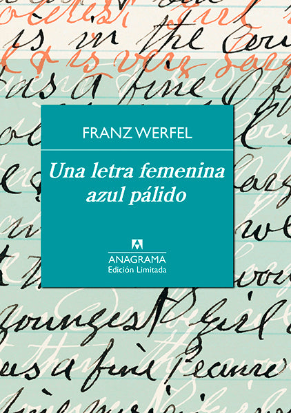 Una letra femenina azul pálido